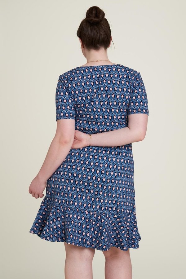 A-Linie Kleid mit V-Ausschnitt und Print